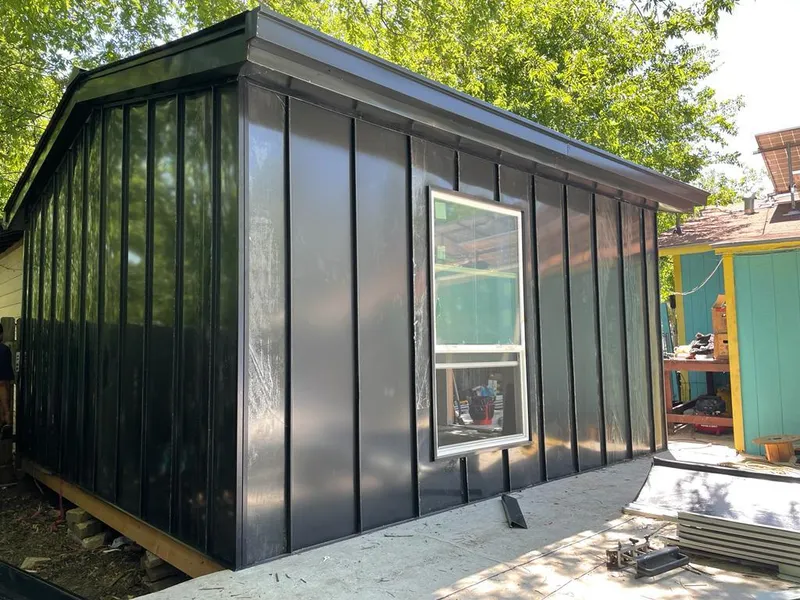 Black standing seam metal wall panels for Metal Roof Installation in Piscataway